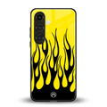 y2k black flames back phone cover | glass case for samsung galaxy s24