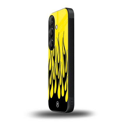 y2k black flames back phone cover | glass case for samsung galaxy s24