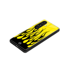 y2k black flames back phone cover | glass case for samsung galaxy s24 plus