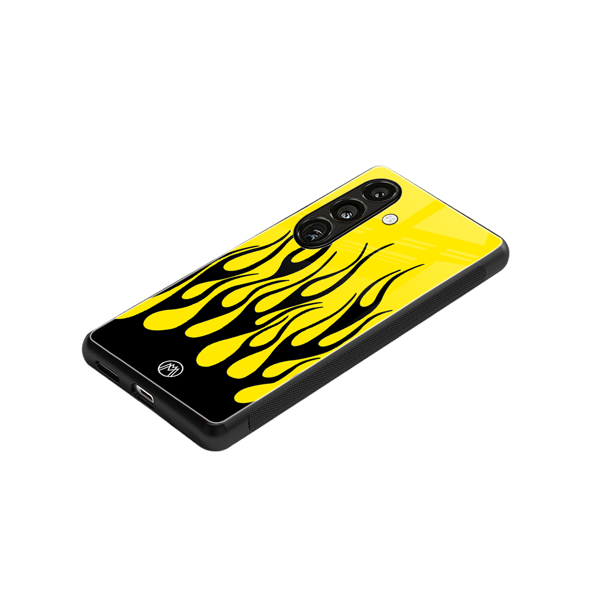 y2k black flames back phone cover | glass case for samsung galaxy s24 plus