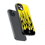 y2k black flames back phone cover | glass case for iphone 15