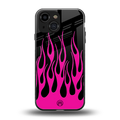 y2k black pink flames back phone cover | glass case for iphone 13 mini