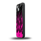 y2k black pink flames back phone cover | glass case for iphone 13 mini