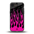 y2k black pink flames back phone cover | glass case for iphone 16e