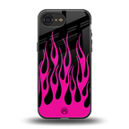 y2k black pink flames back phone cover | glass case for iphone 16e