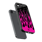y2k black pink flames back phone cover | glass case for iphone 16e