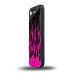 y2k black pink flames back phone cover | glass case for iphone 16e