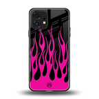 y2k black pink flames back phone cover | glass case for nothing phone 1