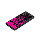 y2k black pink flames back phone cover | glass case for nothing phone 1