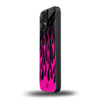 y2k black pink flames back phone cover | glass case for nothing phone 2