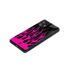 y2k black pink flames back phone cover | glass case for nothing phone 2