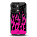 y2k black pink flames back phone cover | glass case for oneplus nord 3