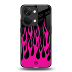 y2k black pink flames back phone cover | glass case for oneplus nord 3
