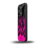 y2k black pink flames back phone cover | glass case for oneplus nord 3