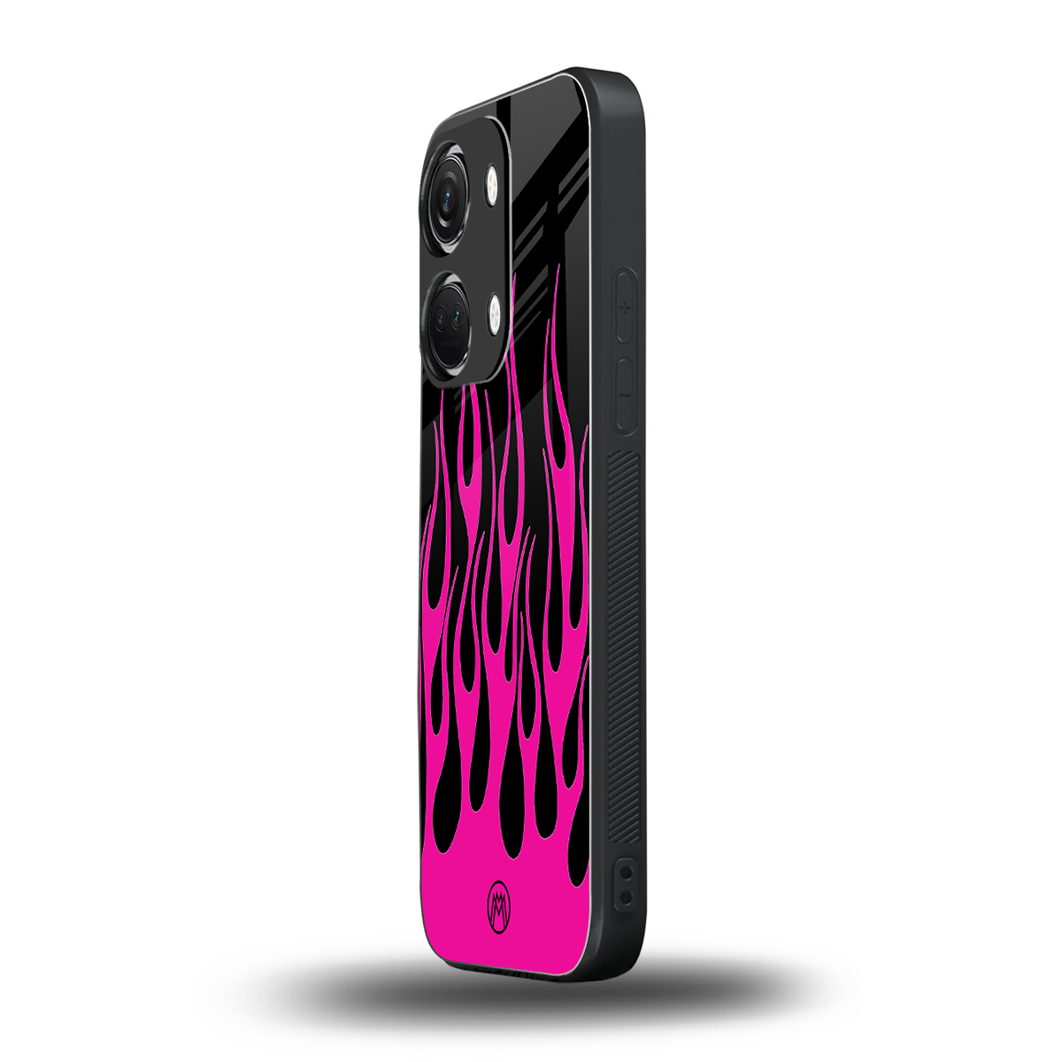 y2k black pink flames back phone cover | glass case for oneplus nord 3