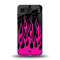 y2k black pink flames back phone cover | glass case for oneplus nord 4
