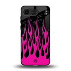 y2k black pink flames back phone cover | glass case for oneplus nord 4