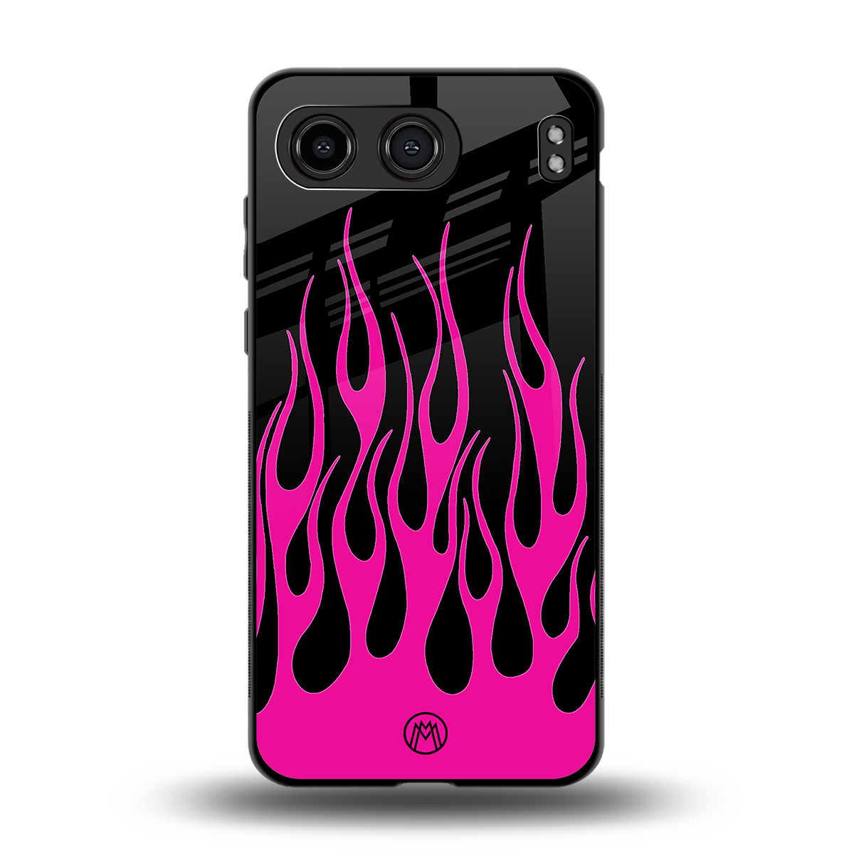 y2k black pink flames back phone cover | glass case for oneplus nord 4