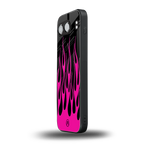 y2k black pink flames back phone cover | glass case for oneplus nord 4