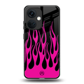 y2k black pink flames back phone cover | glass case for oneplus nord ce 3