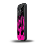 y2k black pink flames back phone cover | glass case for oneplus nord ce 3