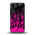 y2k black pink flames back phone cover | glass case for oneplus nord ce 4 lite