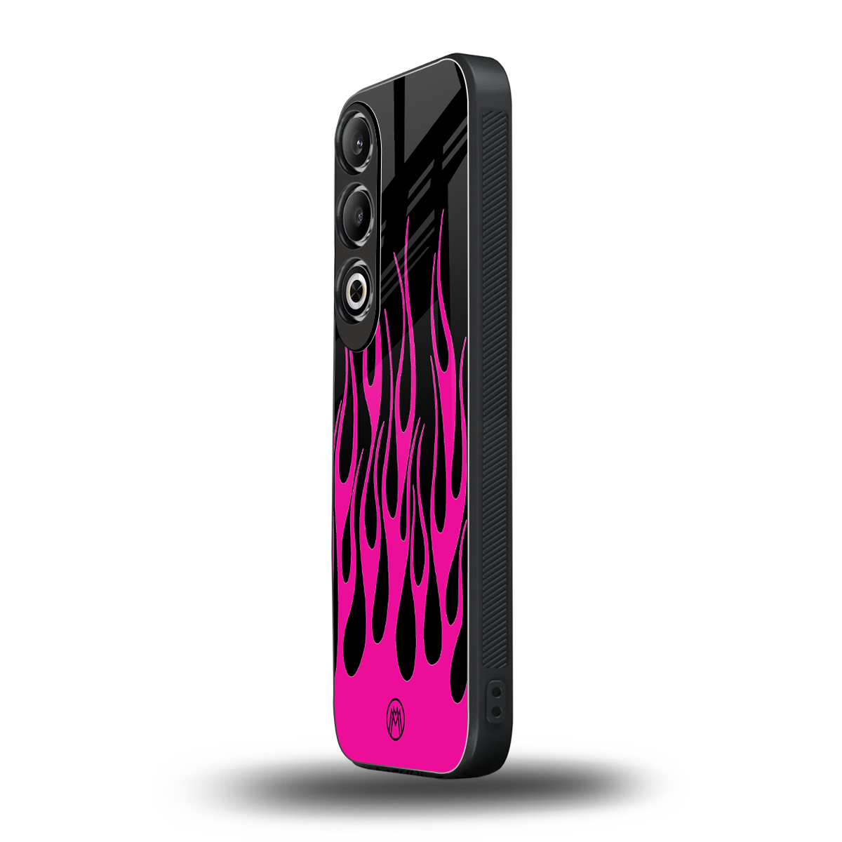 y2k black pink flames back phone cover | glass case for oneplus nord ce 4