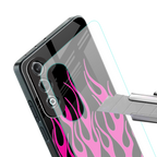 y2k black pink flames back phone cover | glass case for oneplus nord ce 4