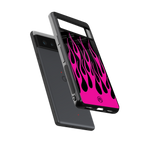 y2k black pink flames back phone cover | glass case for Google Pixel 6A