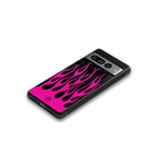 y2k black pink flames back phone cover | glass case for google pixel 7 pro