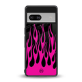 y2k black pink flames back phone cover | glass case for Google Pixel 7