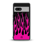 y2k black pink flames back phone cover | glass case for Google Pixel 7