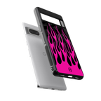 y2k black pink flames back phone cover | glass case for Google Pixel 7