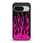 y2k black pink flames back phone cover | glass case for google pixel 9