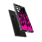 y2k black pink flames back phone cover | glass case for samsung galaxy s23 ultra