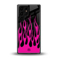y2k black pink flames back phone cover | glass case for samsung galaxy s25 ultra