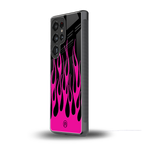y2k black pink flames back phone cover | glass case for samsung galaxy s25 ultra