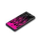 y2k black pink flames back phone cover | glass case for samsung galaxy s25 ultra