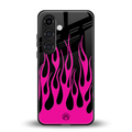 y2k black pink flames back phone cover | glass case for samsung galaxy s24 plus