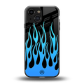 y2k blue flames back phone cover | glass case for iphone 13 mini