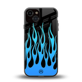 y2k blue flames back phone cover | glass case for iphone 13