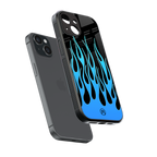 y2k blue flames back phone cover | glass case for iphone 13