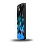 y2k blue flames back phone cover | glass case for iphone 14 plus