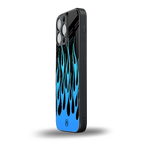 y2k blue flames back phone cover | glass case for iphone 14 pro max