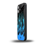 y2k blue flames back phone cover | glass case for iphone 16 plus