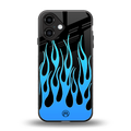 y2k blue flames back phone cover | glass case for iphone 16