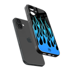 y2k blue flames back phone cover | glass case for iphone 16