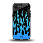 y2k blue flames back phone cover | glass case for iphone 16e