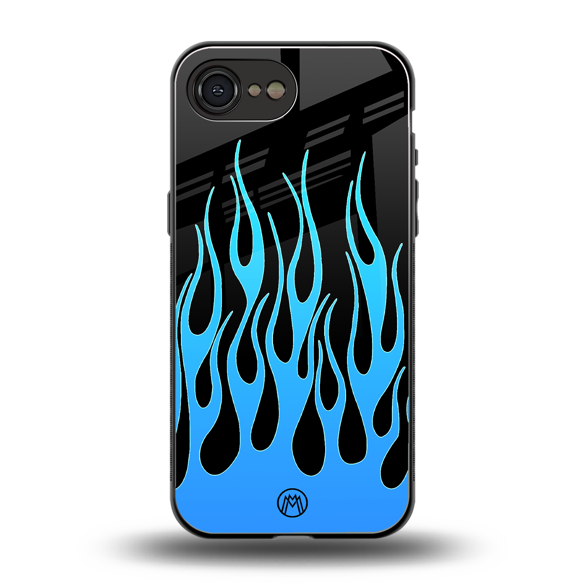 y2k blue flames back phone cover | glass case for iphone 16e
