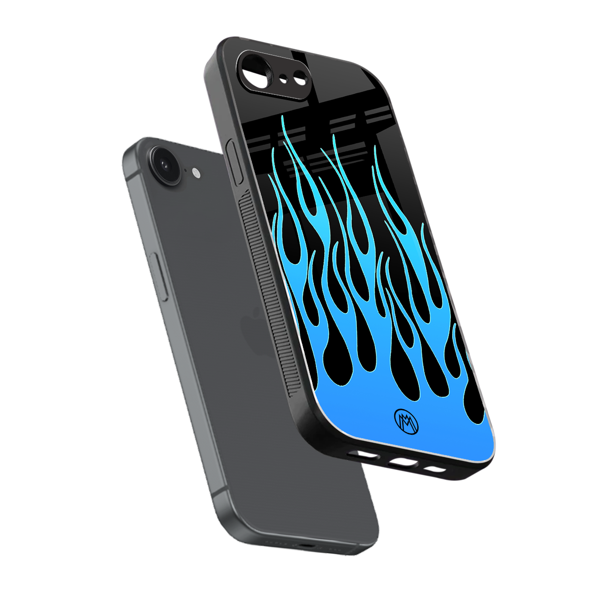 y2k blue flames back phone cover | glass case for iphone 16e